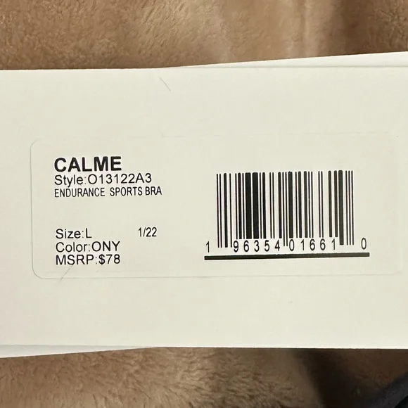 Calme by Johnny Was Onyx Black Endurance Sports Bra NWT